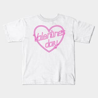 Valentine neon heart Kids T-Shirt